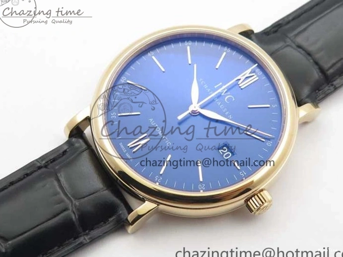 MIROTIME 0809 MoistureWicking Portofino Automatic RG IW356522 FKF 1:1 Best Edition Blue Dial on Black Croco Strap A 7109